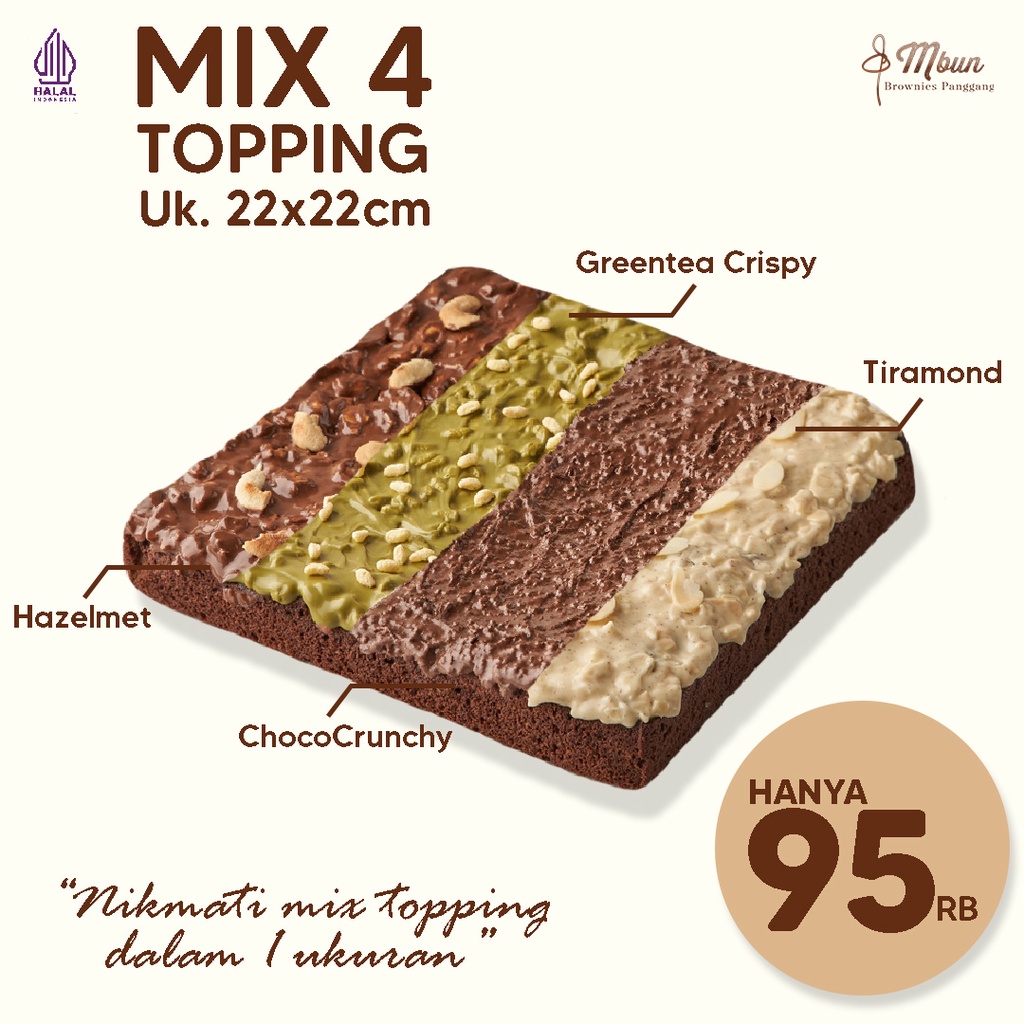 Jual Mbun Brownies Panggang Mix Topping Ukr 22x22 Brownies Panggang Brownies Melted Fudgy