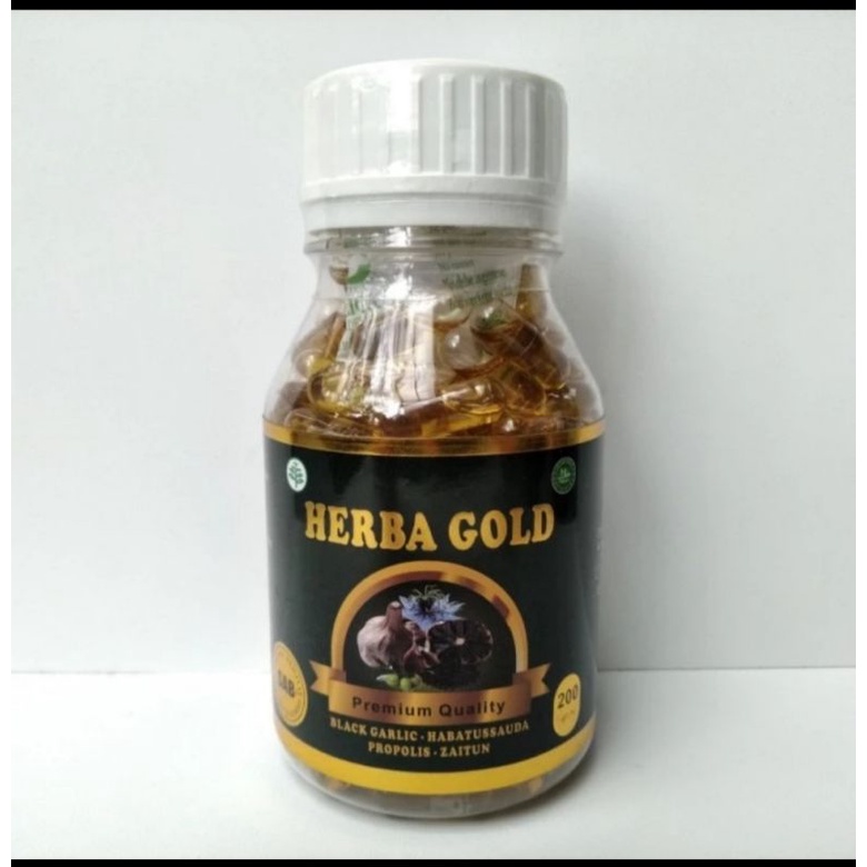 Herba gold isi 100 kapsul - black garlic habbatussauda propolis zaitun