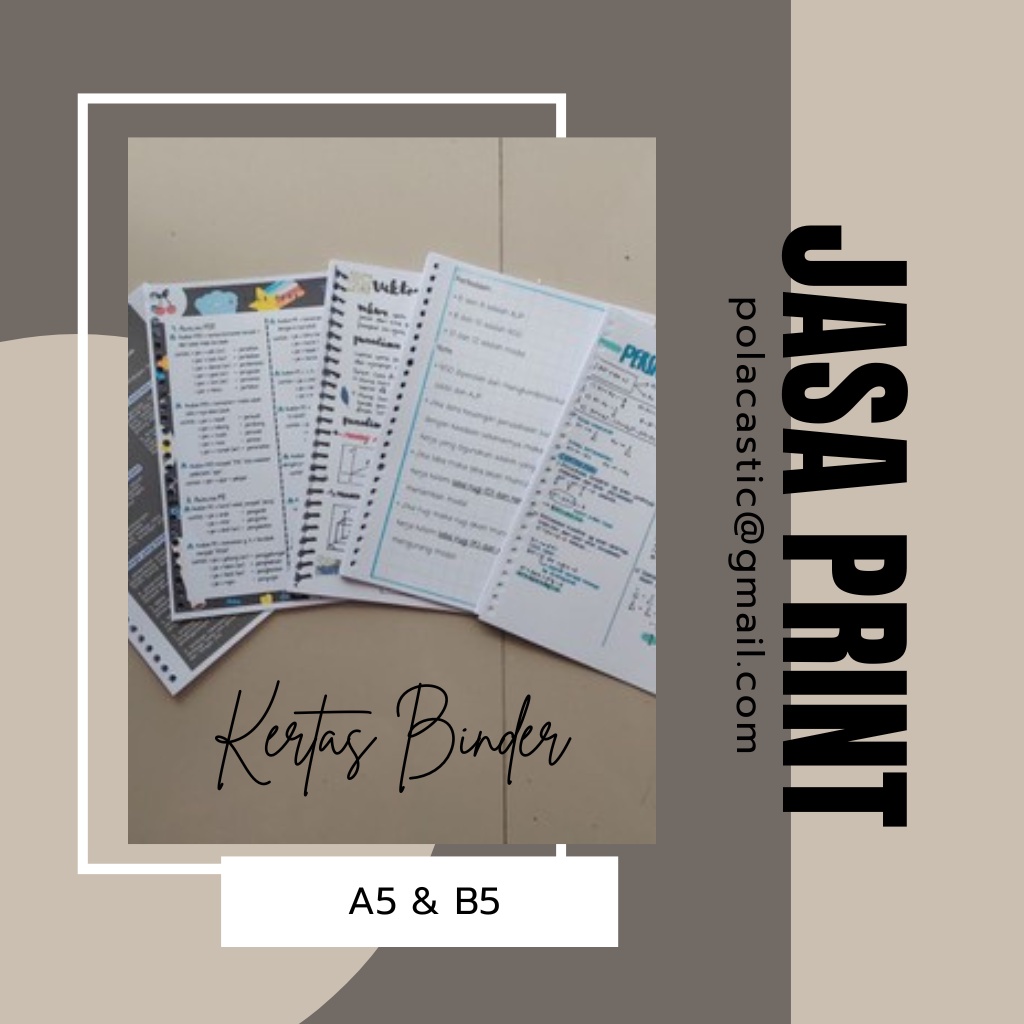 

CETAK KERTAS BINDER A5, B5