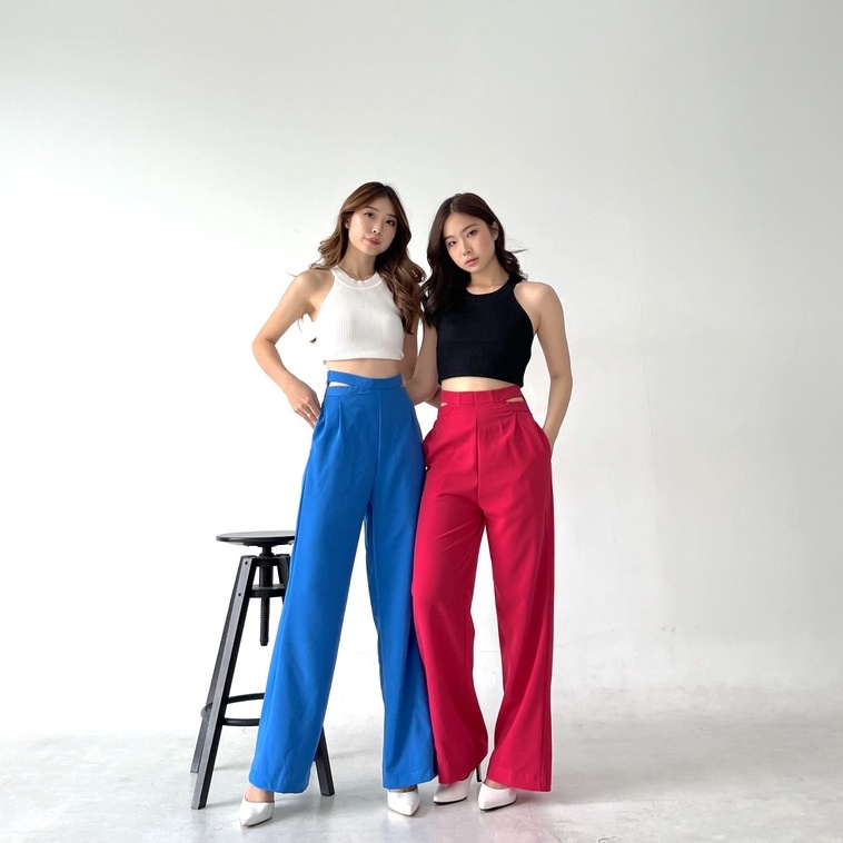 Beryl Cut Out Pants / Celana Cut Out Wanita / Hight Waist Korean Pants