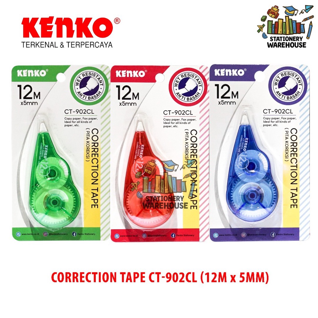 

Pita Koreksi Correction Tape KENKO CT-902CL 12 M x 5 mm