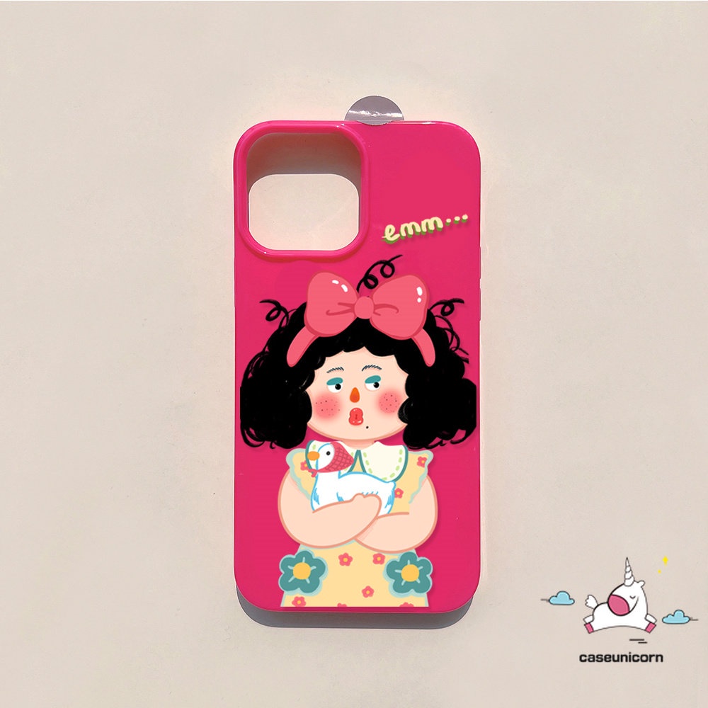 IPHONE Case Kompatibel Untuk Iphone11 13 12 14 Pro Max XR 78 Plus X XS Max SE 2020 Permen Glossy Kartun Lucu Imut Gadis Shockproof Protection Camera Ros Red Soft Tpu Silicon Back Cover