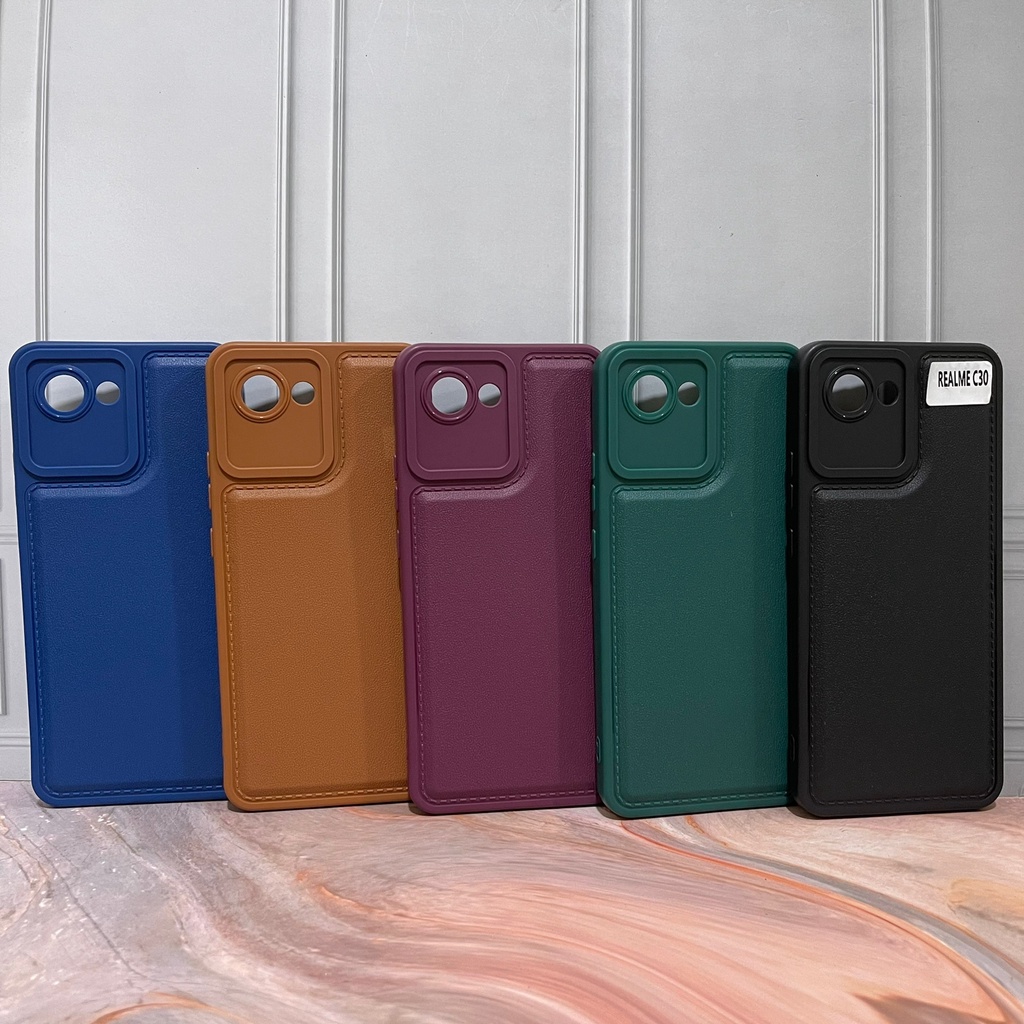 CASE PROLEATHER REALME C12 C15 C20 C11 2021 C30 C31 C33 C35 C55 NFC - CASE LEATHER PRO