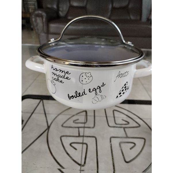 panci enamel 16 cm / panci chefina ungu / panci ungu