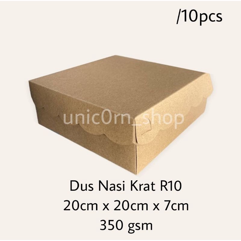 Dus Kotak Nasi KRAFT 20x20x7 cm ( 10 pcs )