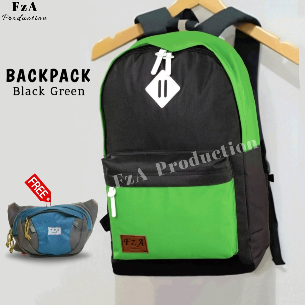 Big Promo..Tas Ransel Distro Casual Pria Wanita Tas Ransel Laptop Premium FREE Tas Waistbag Trendy