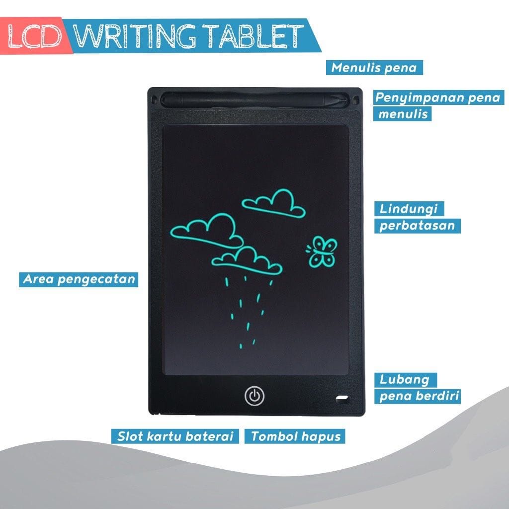 

MAINAN LCD DRAWING WRITING TABLET BOARD 8.5 PAPAN TULIS