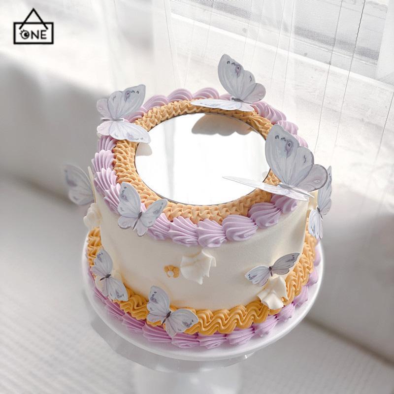 COD❤️Cake Topper Hiasan Kue kupu Kupu Butterfly Pink Ungu Biru Ulang Tahun-A.one