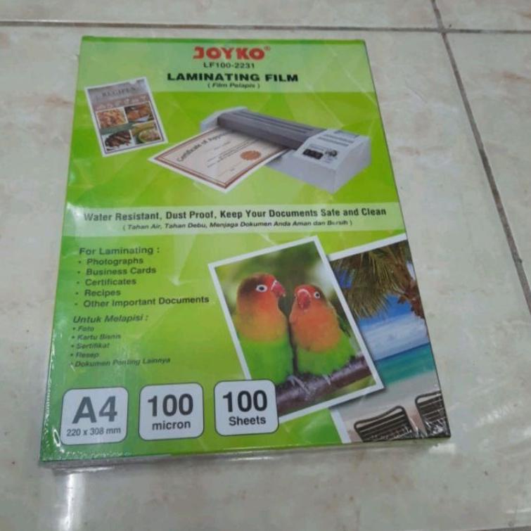 

[KODE PRODUK GS8O94249] Plastik Laminating A4 (10 Lembar) Joyko