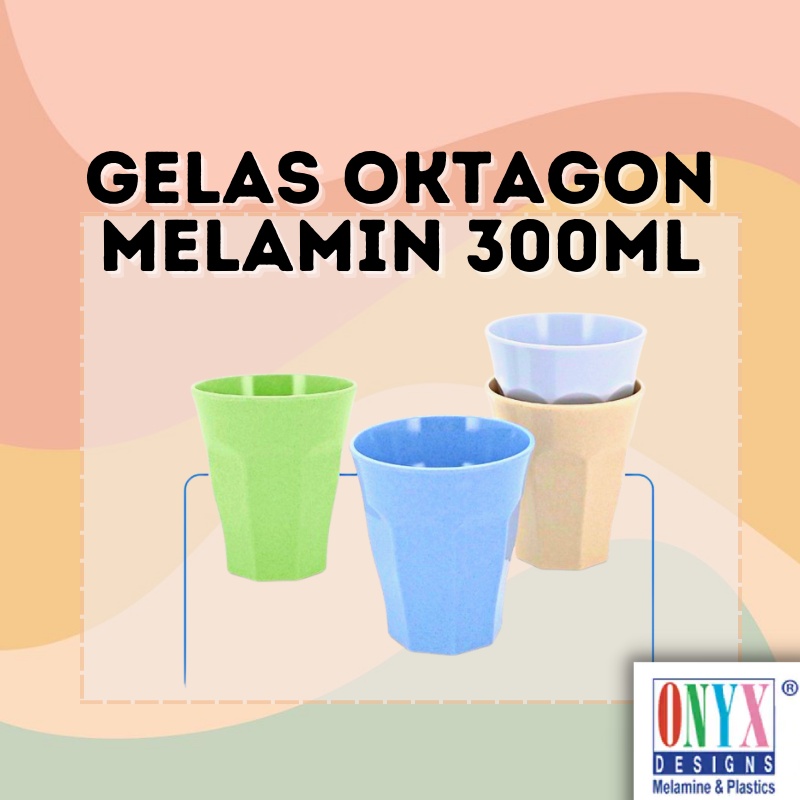 Gelas Melamin Oktagon 300 ml