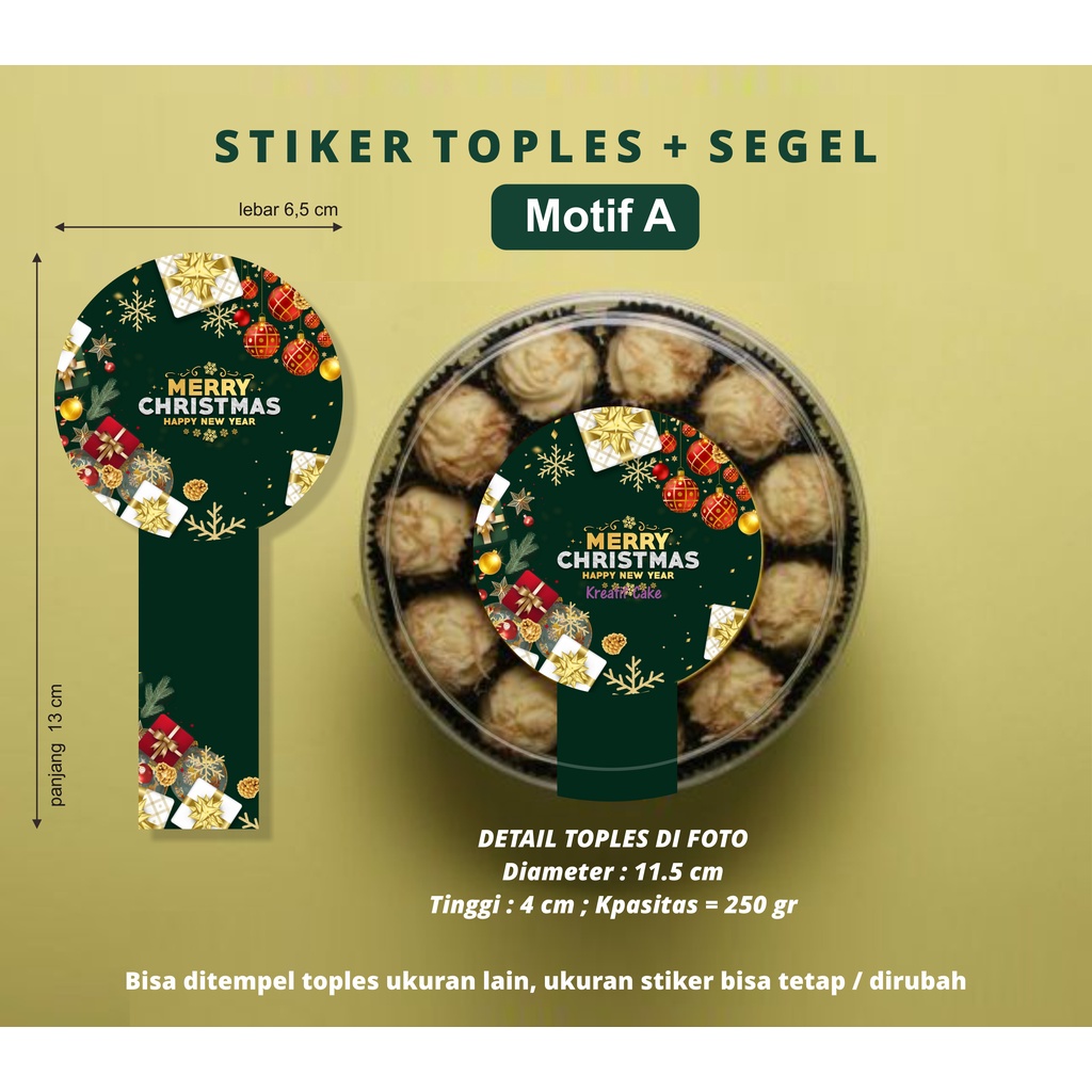 

Stiker Label dan Segel untuk Toples Kue Natal, Merry Christmas