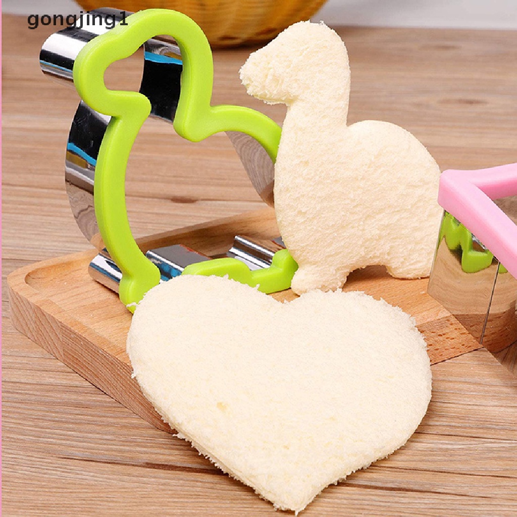 Ggg Sandwich Cutter Set Pemotong Sandwich Untuk Anak-Anak Baja Cetakan Roti Cookie Cutters Biscuit Mold Tools ID