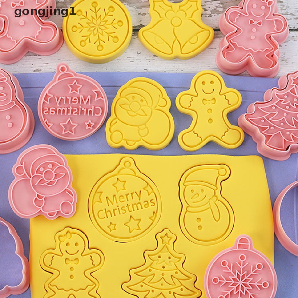 Ggg 8PCS Christmas Cookie Cutter Set Cetakan Biskuit Snowflake Kue Natal ID