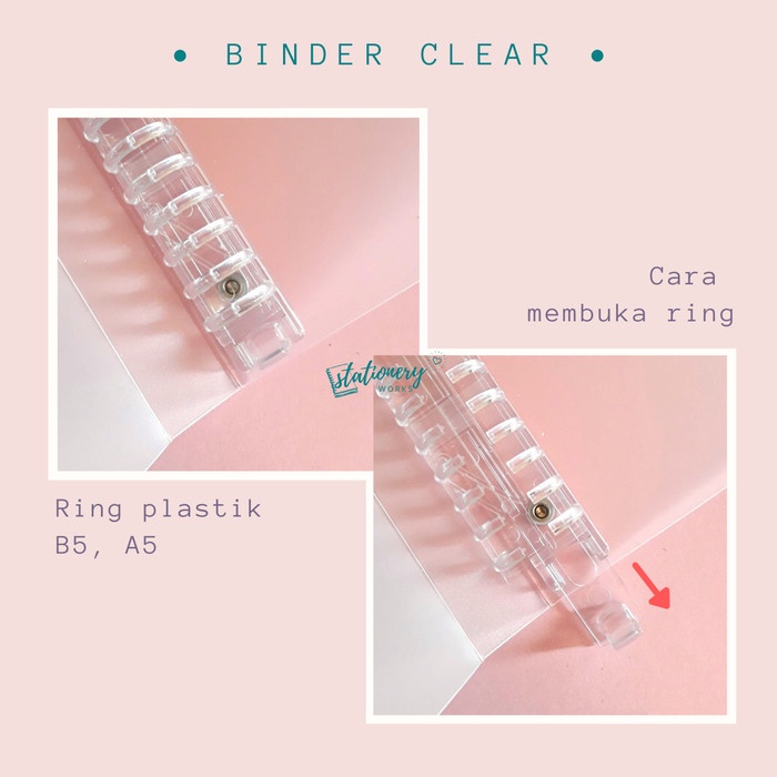 

BINDER A5 B5 CLEAR TRANSPARAN PASTEL - NOTEBOOK RING