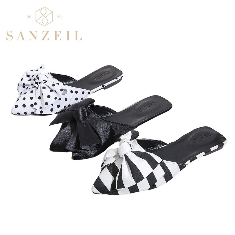 [COD] 3191 SANZEIL Lita Sandal Mules Kasual Import Wanita Dengan Acc Pita