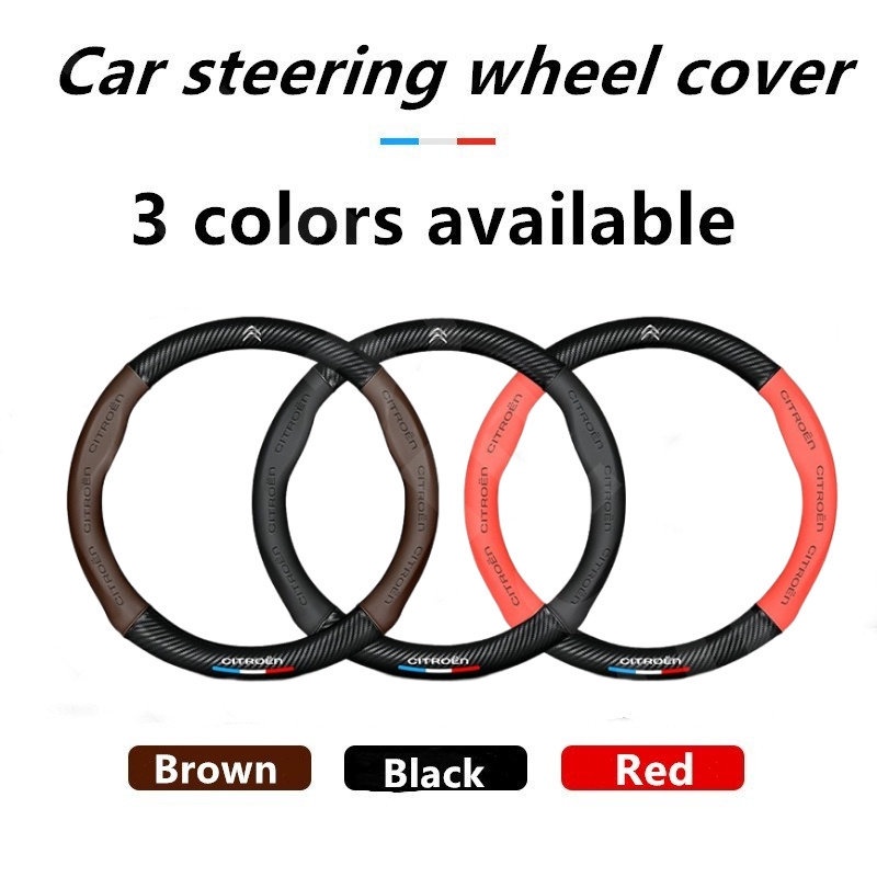 Citroen Car Steering Wheel Cover For c3 c4 c5 Auto Steering Wheel Cover Pelindung Kemudi Interior Mobil Logo Printing 3D