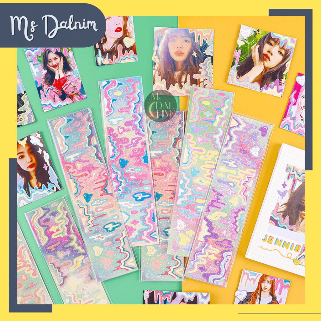 

Stiker Aesthetic Cute Melting Wave Colorful Confetti Gradasi Warna Korea Lucu Anti Air Mengkilap Hologram Deco Sticker Gliter Dekorasi Journal Diary Bujo Photocard PC Holder Decor HP Kpop Toploader Kawaii DIY Planner Scrapbook Craft [ST111]