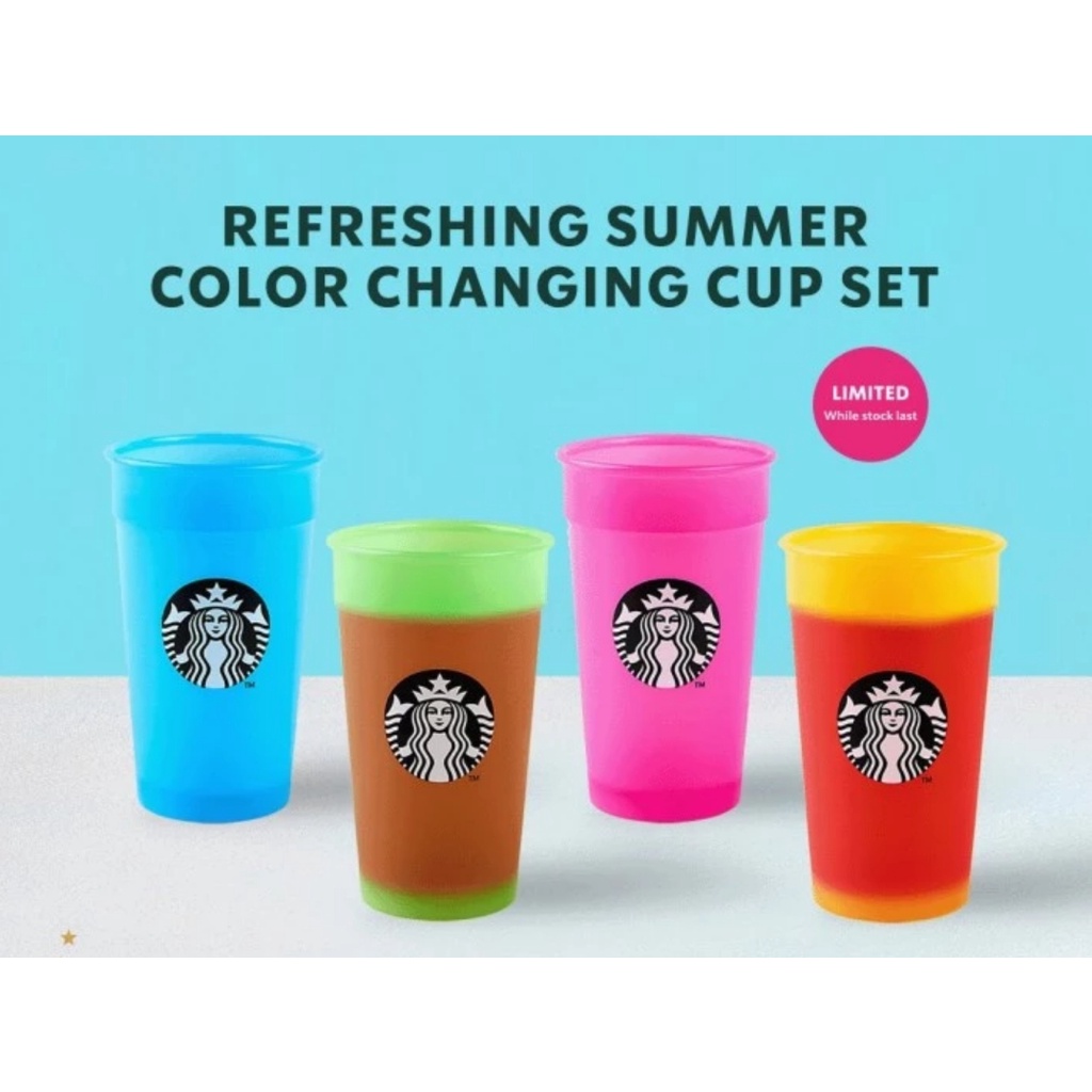 Starbucks reusable summer cup set color changing