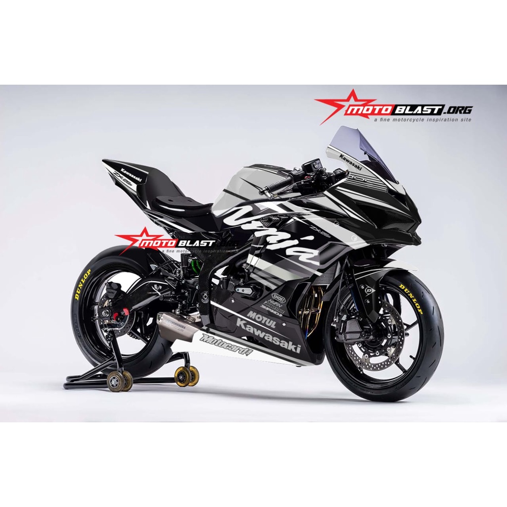 Jual Decal Sticker Ninja ZX25R Grey Black Sporty Full Body Motoblast