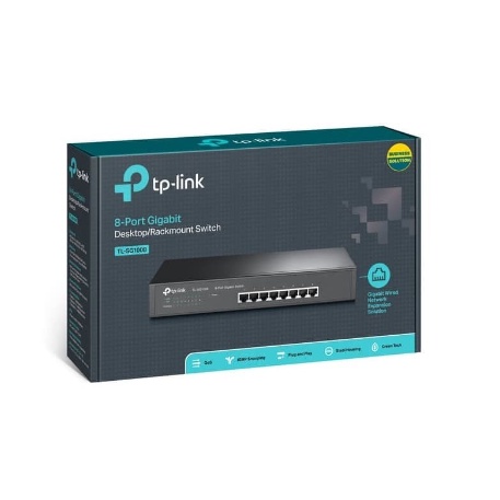 TPLINK 8 PORT SG1008 GIGABYTE RACKMOUNT SWITCH