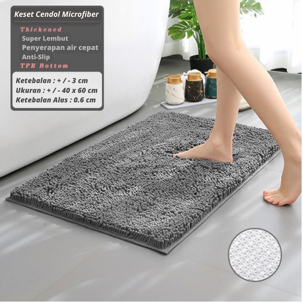 Keset Cendol Microfiber 40x60 cm Anti-Slip Menyerap Air/Keset Cendol Medan