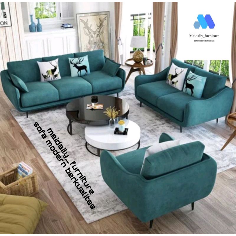 Sofa Retro 321 Minimalis Elegant Sofa Ruang Tamu Modern Kualitas Premium Super Empuk Mewah