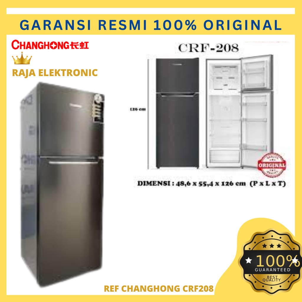 Changhong Kulkas CRF-208 2 Pintu 160 liter - Kulkas 2 Pintu - Kulkas