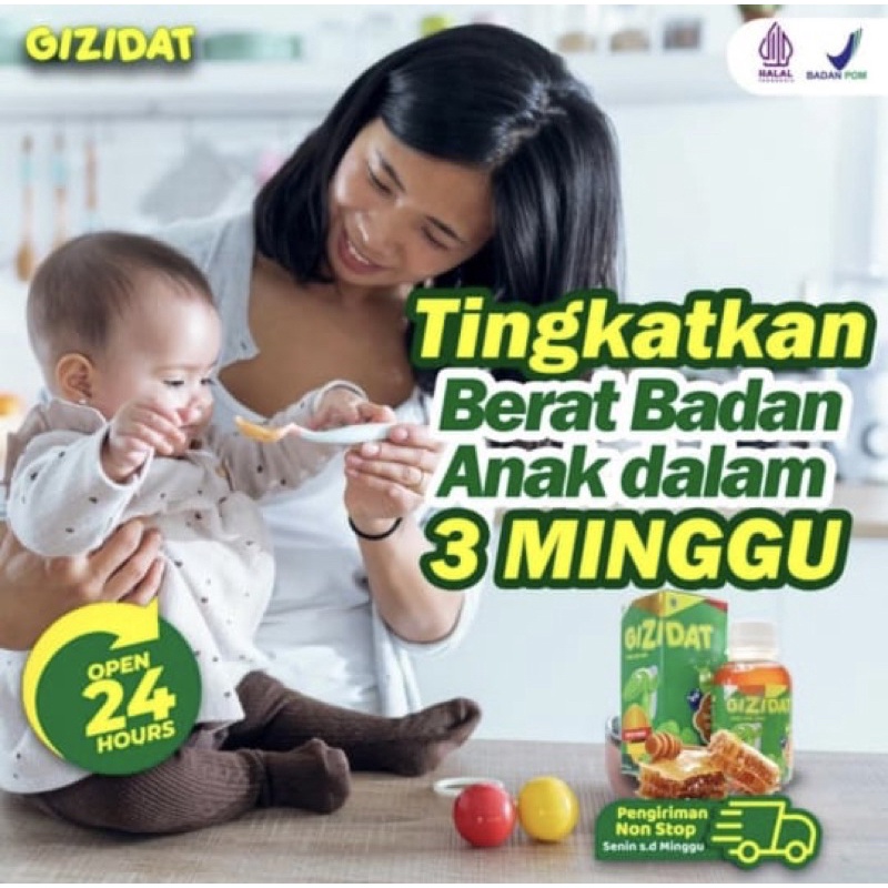 Gizidat 130 ml ( madu nutrisi lengkap penggemuk badan anak )