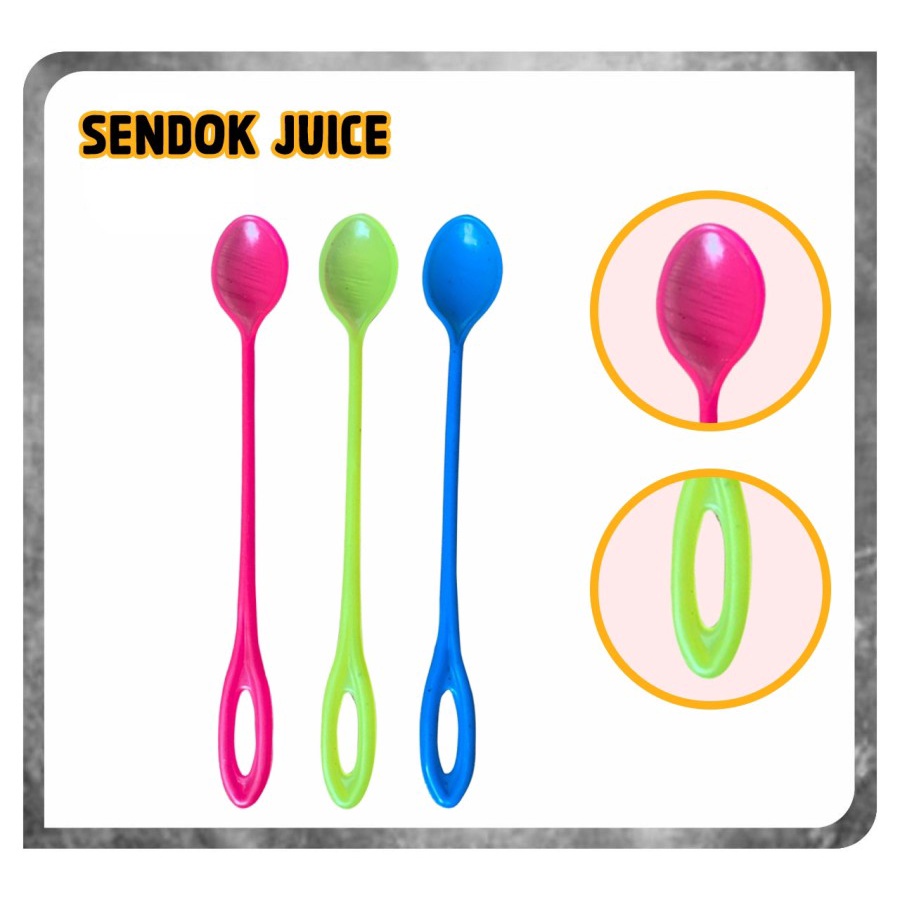 Sendok JUS PLASTIK Gagang Panjang Sendok Aduk Es Krim / Teh / Kopi