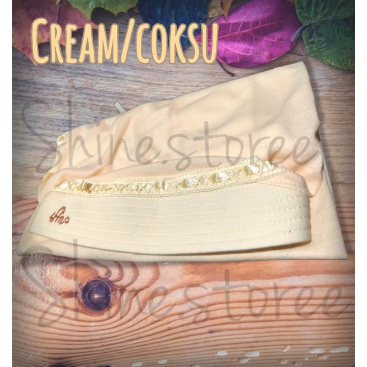 Kerudung Rabbani KW/ jilbal polos / jilbab instan bahan kaos warna cream/coksu ukuran M, L, dan XL