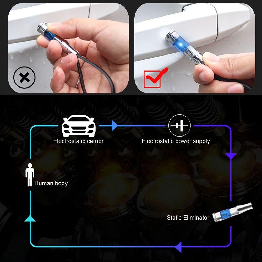 Lanfy Anti-Statis Gantungan Kunci Portabel Logam Statis Batang Aksesoris Interior Menghapus Statis Antistatic Bar Perlengkapan Musim Dingin Debit Elektrostatik