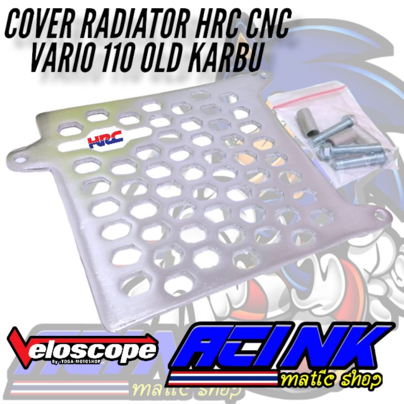 Cover radiator hrc vario 110 cnc vario karbu almunium / tutup cover radiator vario 110 cnc almunium