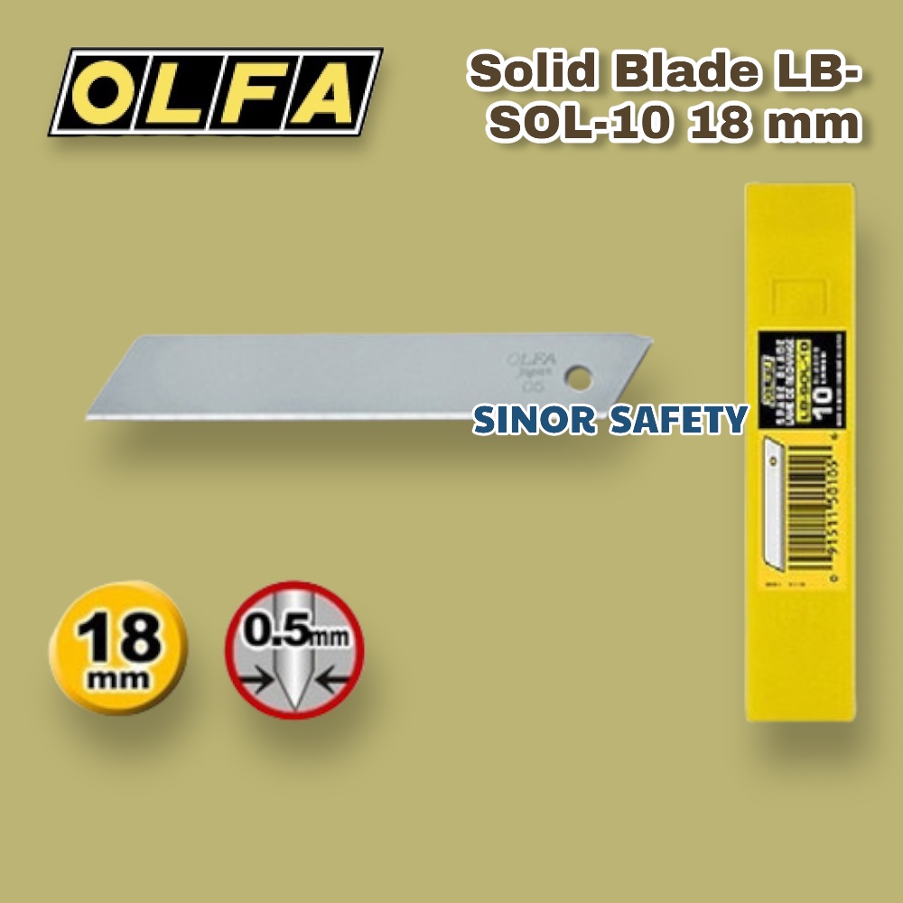 Olfa Cutter REFILL LB-SOL-10 Solid Blade 18 mm 10 pcs Per Pack