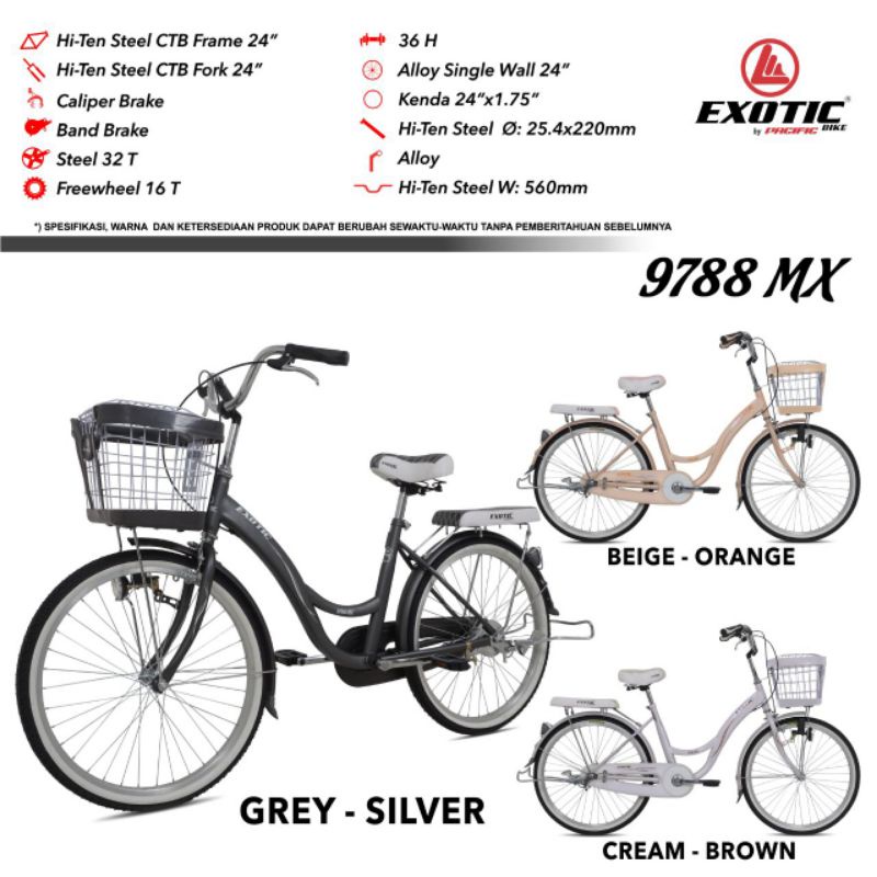 Sepeda Mini CTB Valentino Pasific Exotic 9788 MX Ukuran 20 26 Inch