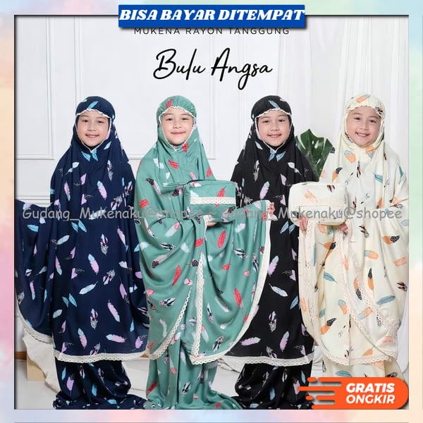 Mukena Kid`S Fashion Muslim Ruku Anak-Anak Berkualitas Mukenna Ansk Premium Mokenaa Anak Murah Muken
