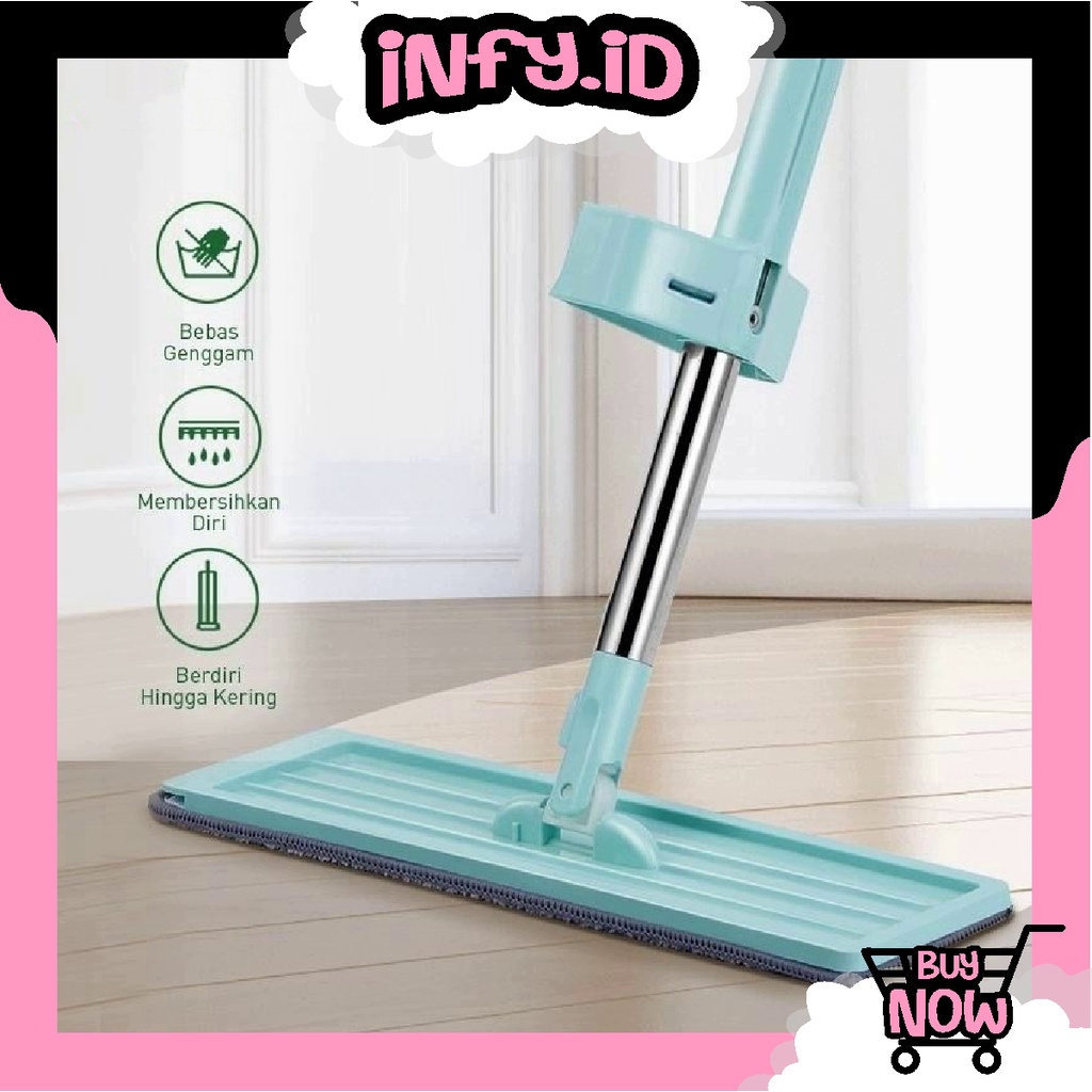 INFY - Alat Pel Lantai Ultra Mop Acline - Pel Lantai Tarik Biru Handsfree R833