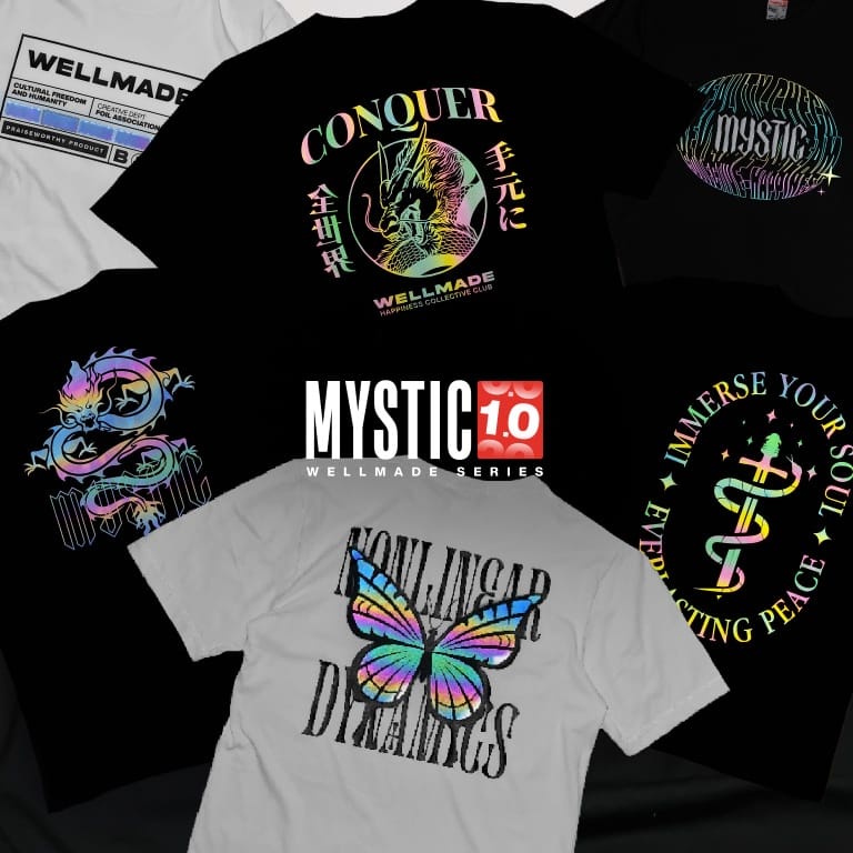 Baju Kaos Sablon Menyala Nyala Dalam Gelap Reflective Custome Tangan Pendek Pria Wanita Hitam Putih 