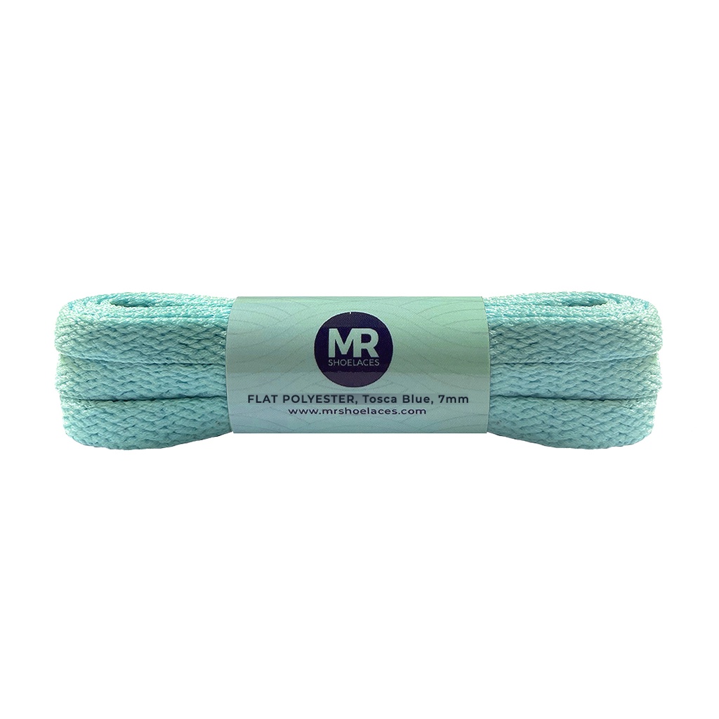 Original MR Shoelaces FP67 Tosca Blue (Biru Toska) Tali Sepatu Polyester Pipih Flat 7mm 80cm 90cm 100cm 120cm 130cm 150cm 180cm 200cm untuk Sneakers - Premium Shoelace Gepeng