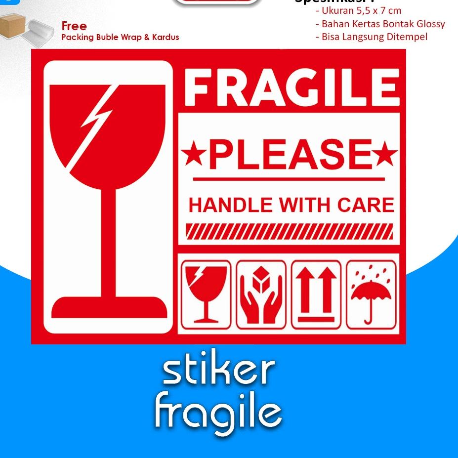 

ほ Stiker Fragile / Stiker Pecah Belah / Stiker Pengiriman Olshop / Stiker Unboxing Horizontal KA612