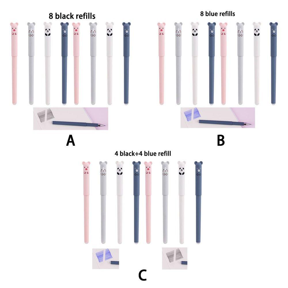 Populer 8Pcs Pena Dihapus Kantor Alat Tulis Halus Hewan Lucu Dihapus