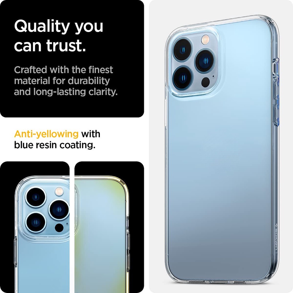 Spigen iPhone 13 Pro Max 14 Pro Max 12 Pro case crystal clear casing Pelindung Jatuh Dengan Teknologi Bantal Udara casing Bening