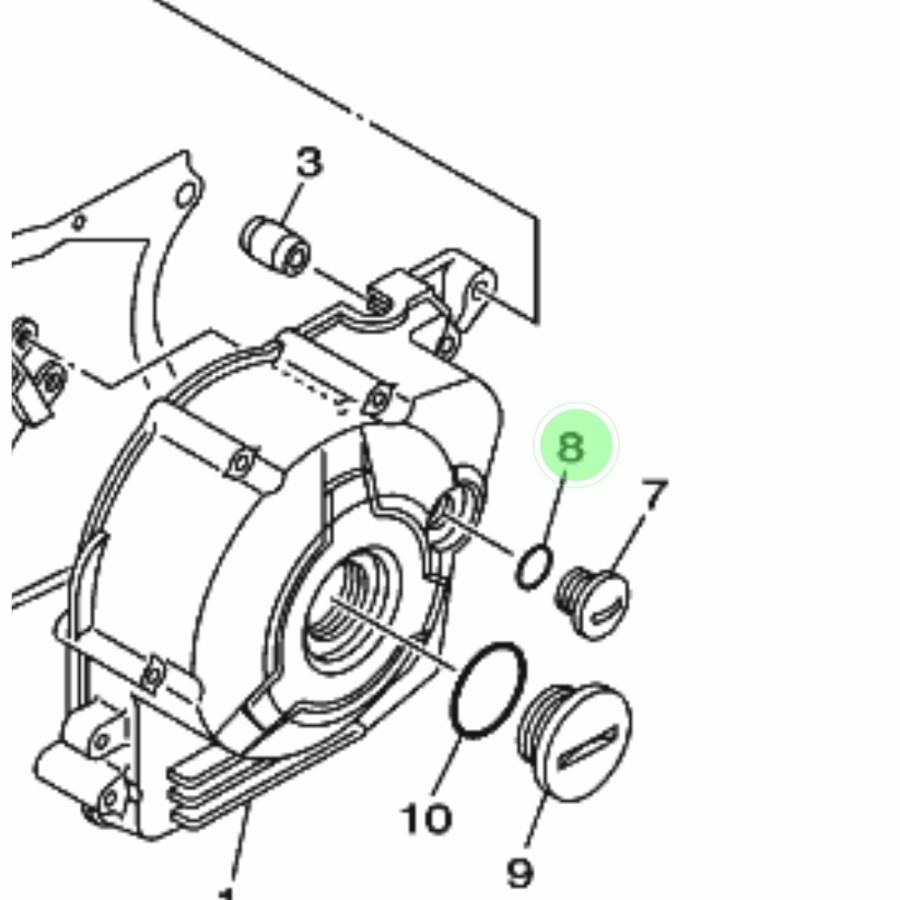 NO 8 KARET SEAL ORING TUTUP MAGNET KECIL JUPITER Z 110CC 2003-2009 BURHAN ORIGINAL ASLI YAMAHA