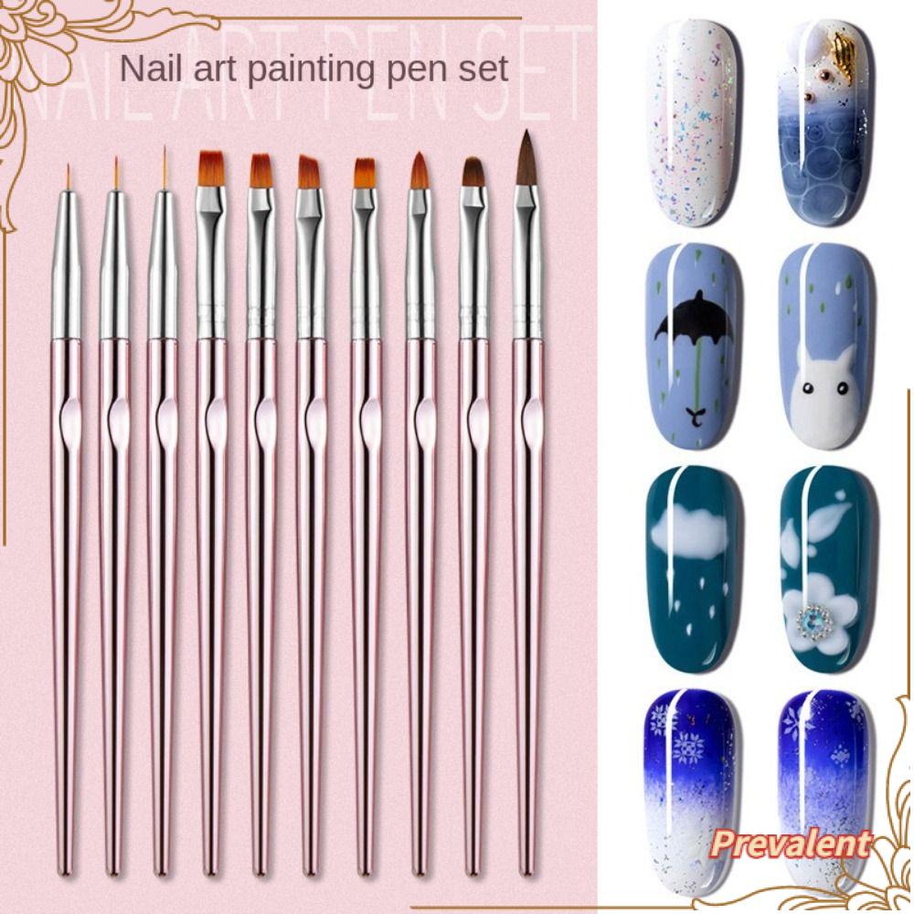 Preva Kuas Nail Art 10ukuran Alat Manicure Pena Gambar Kuas Manicure