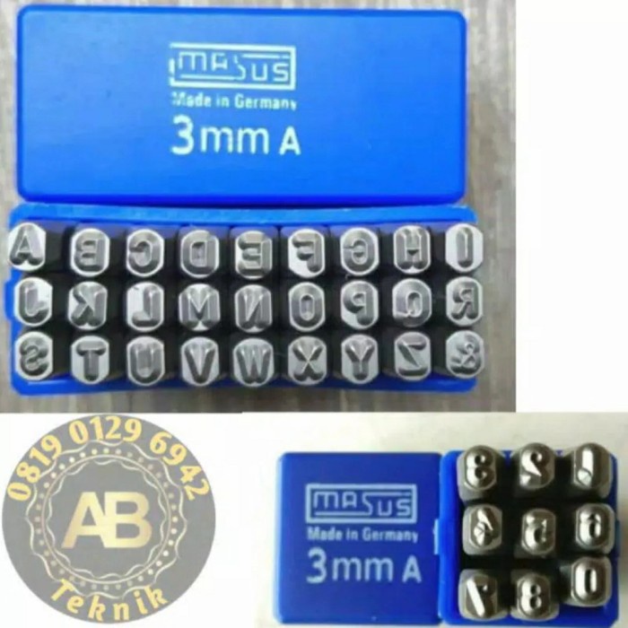 (AB)Ketok huruf ketok Angka 3 Mm MASUS Angka ketok Huruf ketok