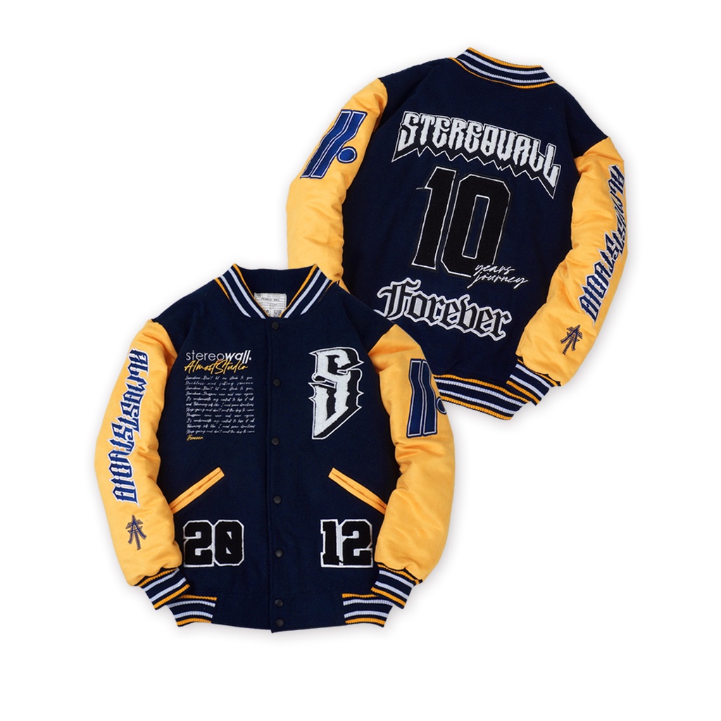 Almost Studio SW - Varsity Jacket - Forever - Navy Yellow
