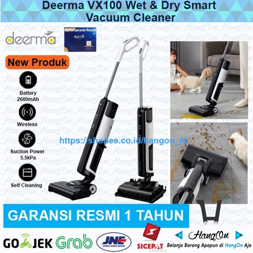 Deerma VX100 Wet &amp; Dry Smart Vacuum Cleaner Not tineco dreame nuna Vacuum Basah Kering Menghisap / Pel / Menyikat Self Cleaning