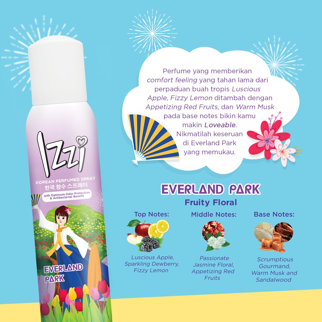 Ningrum - IZZI Korean Perfumed Spray 150ml | Nami / Gyeongbok / Everland | Parfum Wanita Body Spray Korean | Wangi Tahan Lama Original BPOM - 7803