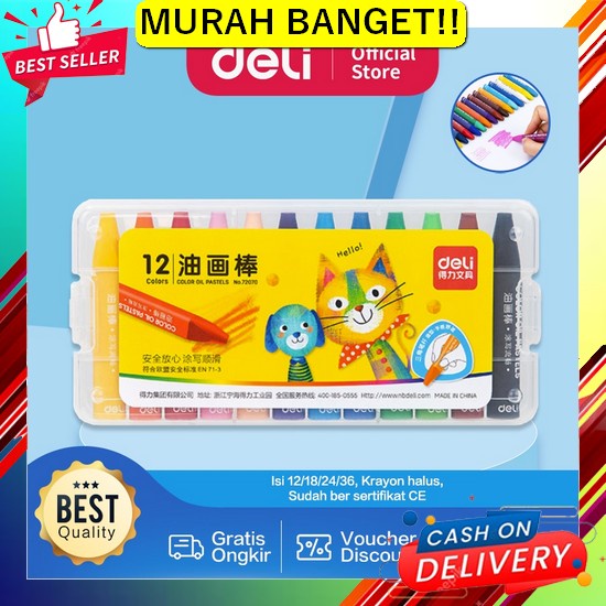 

Crayon Set Isi 46 Pcs Spidol Pensil Warna Cat Air Alat Lukis Murah / C Deli Krayon Sekolah 12 Warna Cerah Bentuk Segitiga Ergonomis Tangan Bersih 72070