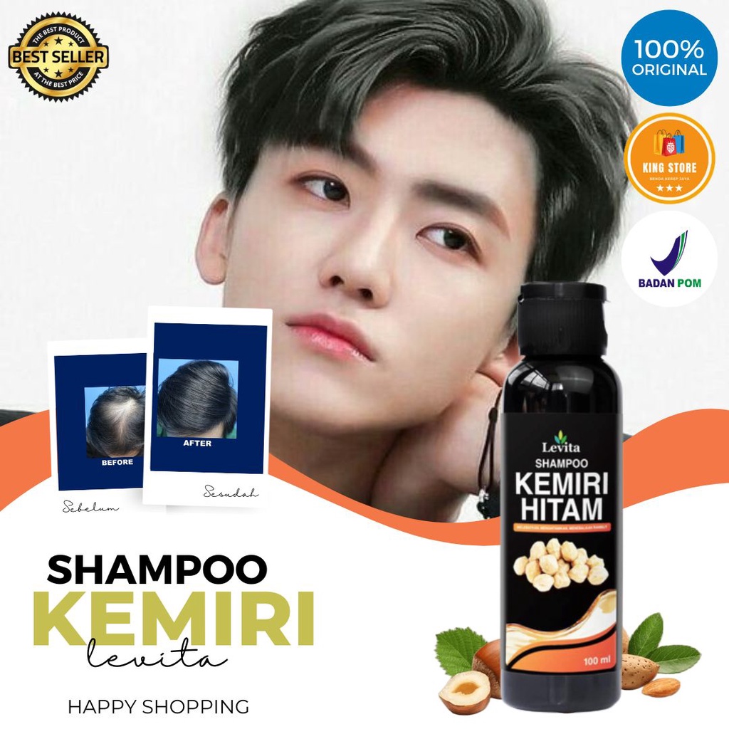 Shampoo Kemiriku Penghilang Uban Penghitam Penumbuh Rambut Rontok - Sampho Perawatan Rambut Pria Dan