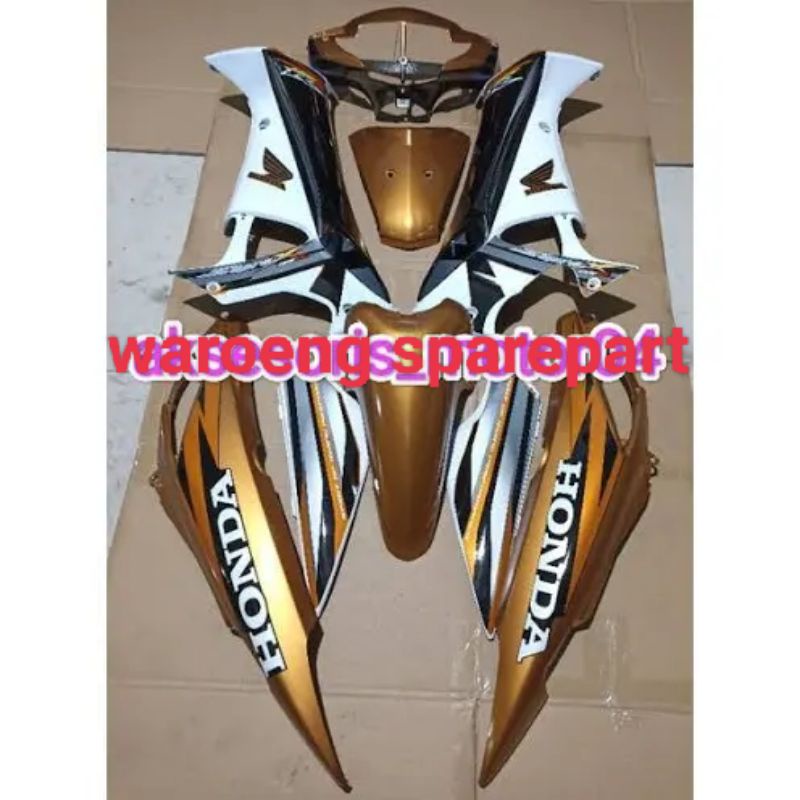 Body halus Supra x 125 lama gold orange putih orange hitam